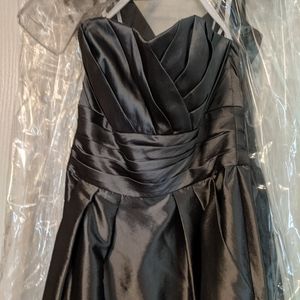 Steel grey strapless dress
